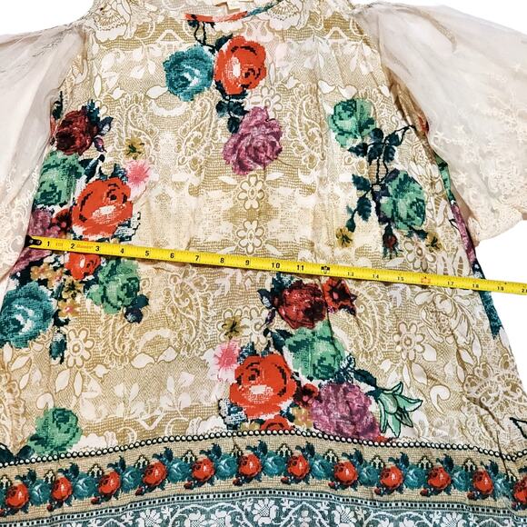 UMGEE Floral Lace Cold Shoulder Boho Chic Lightweight Hippie Bohemian Minimalist - Picture 5 of 8